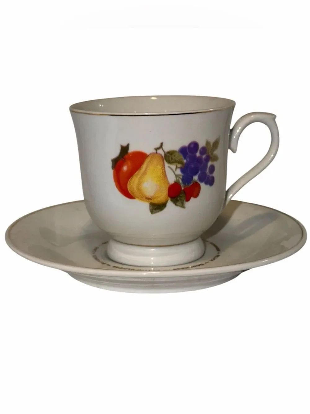 Vintage Crystal Cathedral Fine Porcelain China Cup Saucer Galatians Backstamp